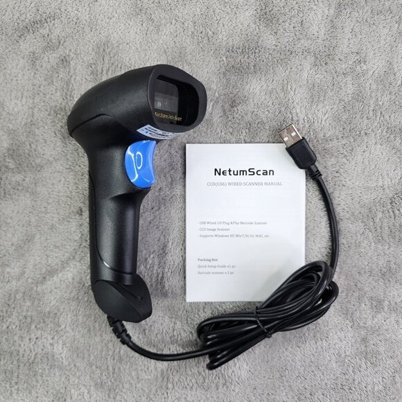 NETUM USB Wired 1D Plug and Play Barcode Scanner CCD C06 - Picture 1 of 7